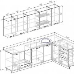 Кухонный гарнитур угловой Графика 2600х1600 (Стол. 26мм) | фото 2